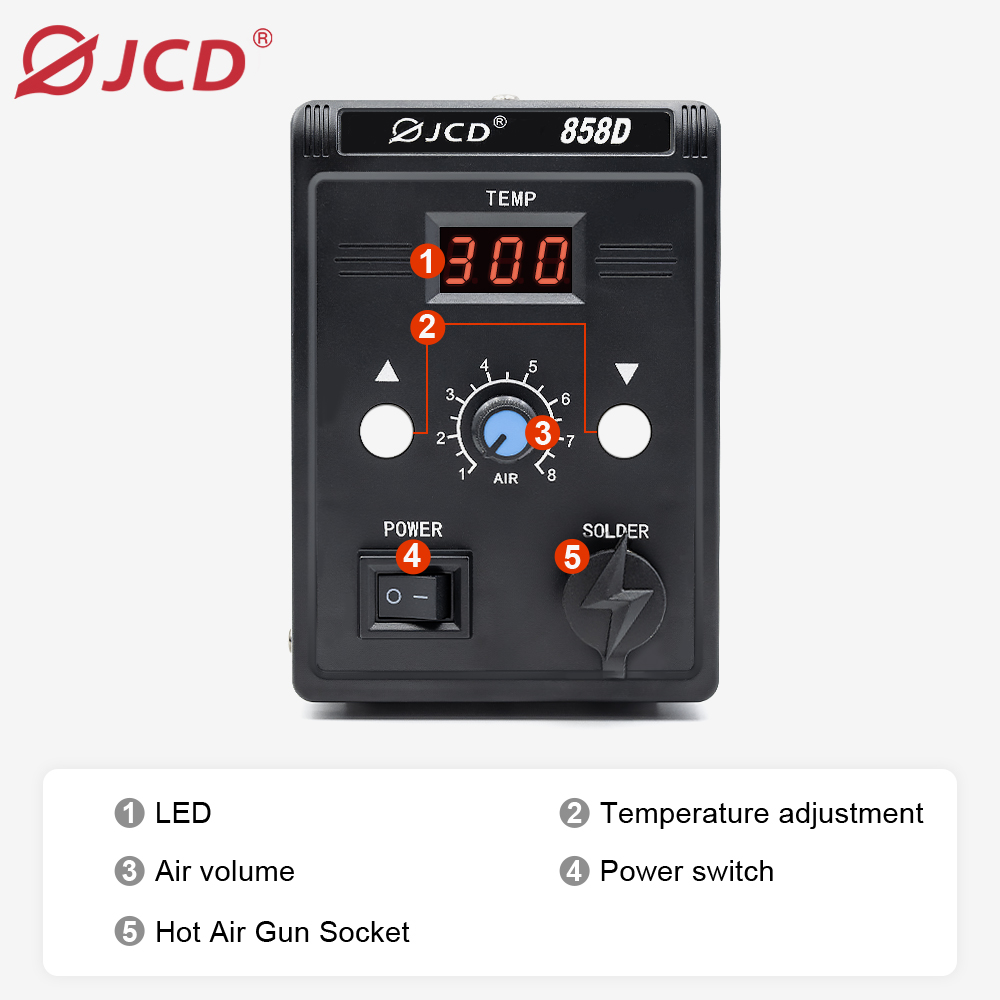 Jcd pistola de ar quente 858d  - Hot Air Station 858 avaliação e preço